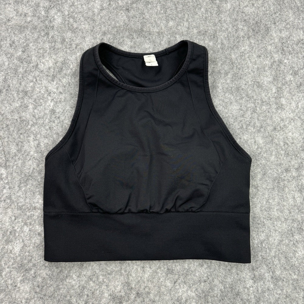 Lululemon Ebb to Train Sports Bra Size 6 Black Medium Support Padded‎ Racerback